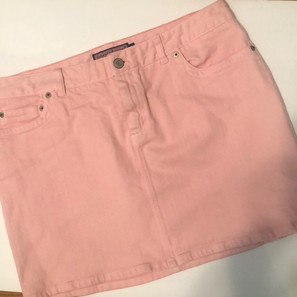 Vineyard Vines Baby Pink Jean Mini Skirt Size 10 - Picture 5 of 9